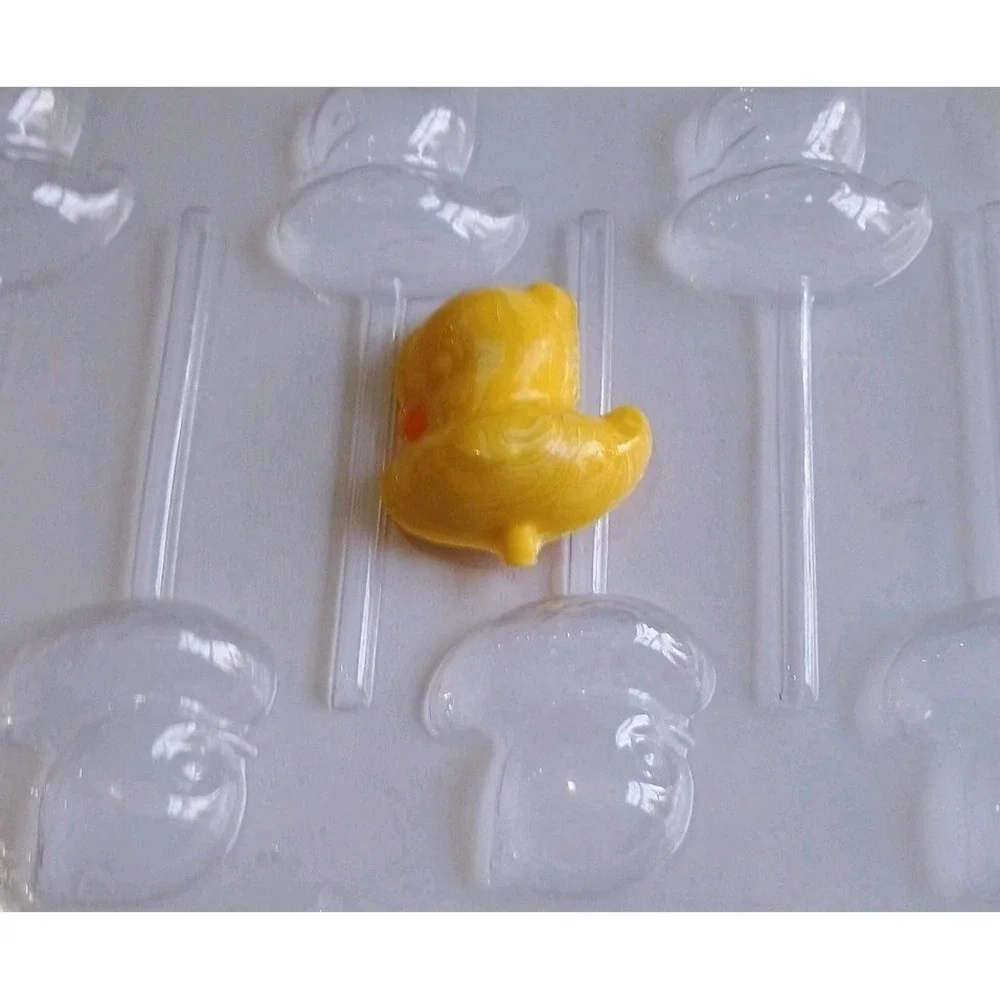 Duck Lollipop‎ Chocolate Candy Mold Easter Rubber Ducky Chic Baby Shower